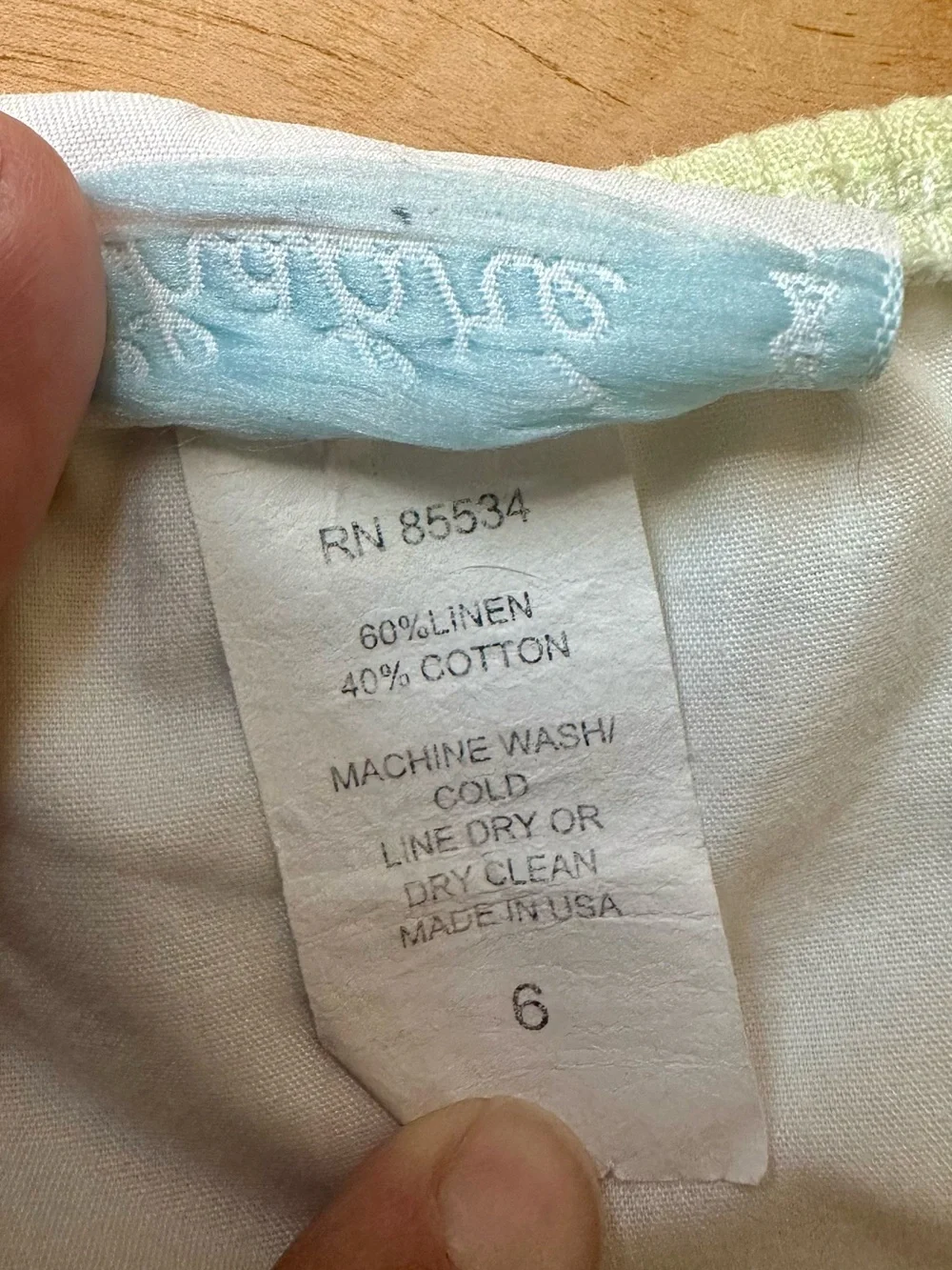 Vintage Chabre Girls Size 6 Mint Green Linen Cotton Ruffle Skirt Made in USA